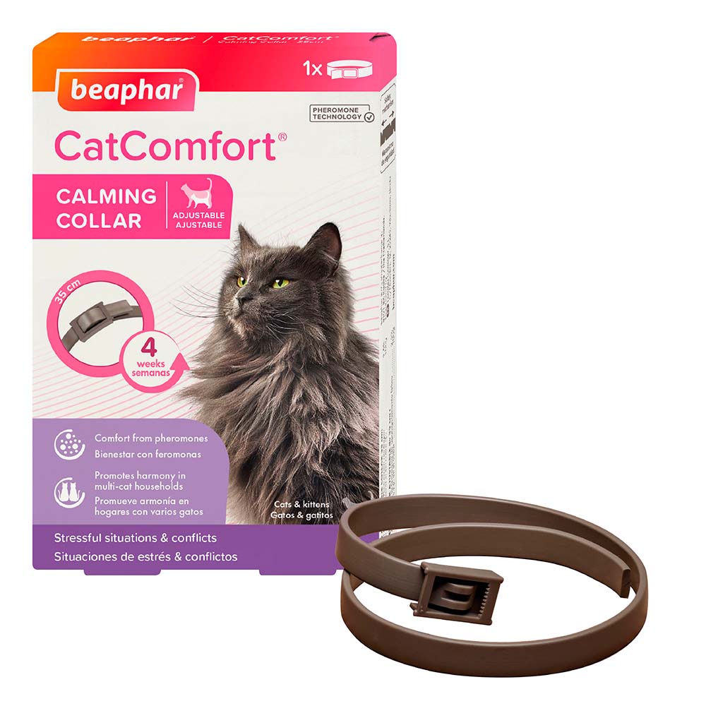 Paquete de 3 collares calmantes para gatos y gatitos Collar de feromonas  Eficiente Aliviar Reduce la ansiedad Estrés Feromonas Calma Relajante  Cómodo collares separables